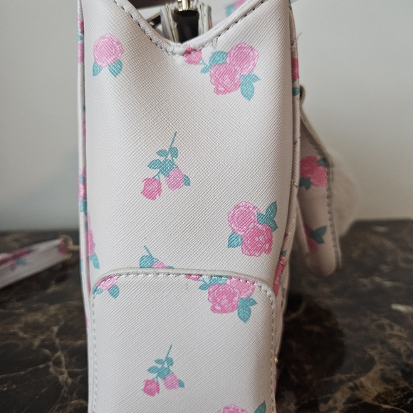 Under One Sky Pink Floral Quilted Satchel - Picture 4 of 7